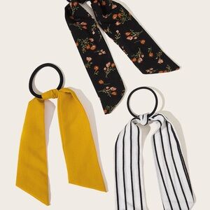 Set of Three (3) Scarf Hair Ties